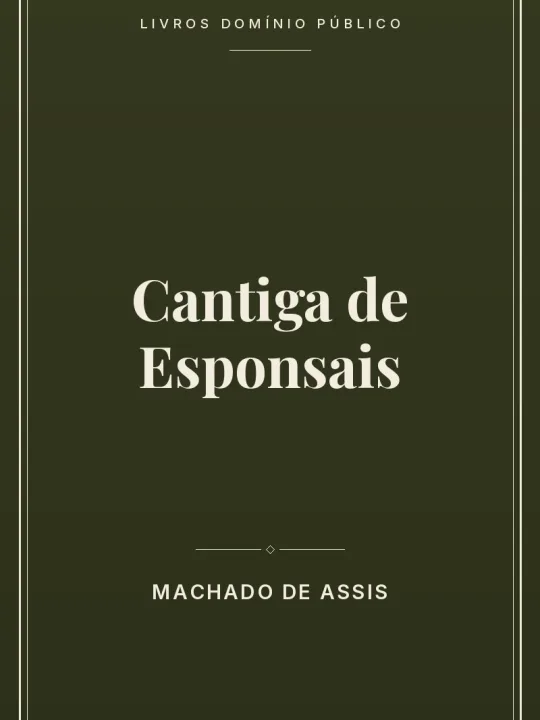 Capa do livro Cantiga de Esponsais