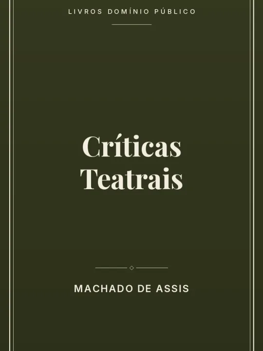 Críticas Teatrais 1 Capa do livro Críticas Teatrais