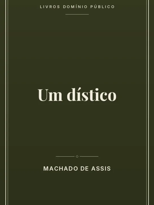 Um dístico 1 Capa do livro Um dístico