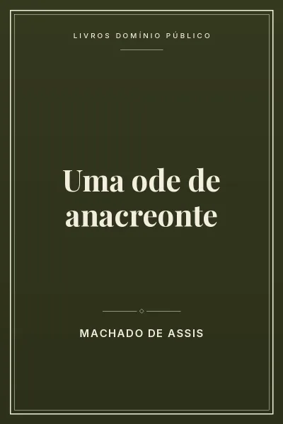 Capa do livro Uma ode de anacreonte