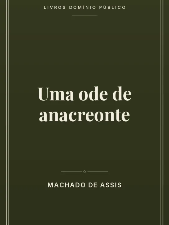 Uma ode de anacreonte 1 Capa do livro Uma ode de anacreonte
