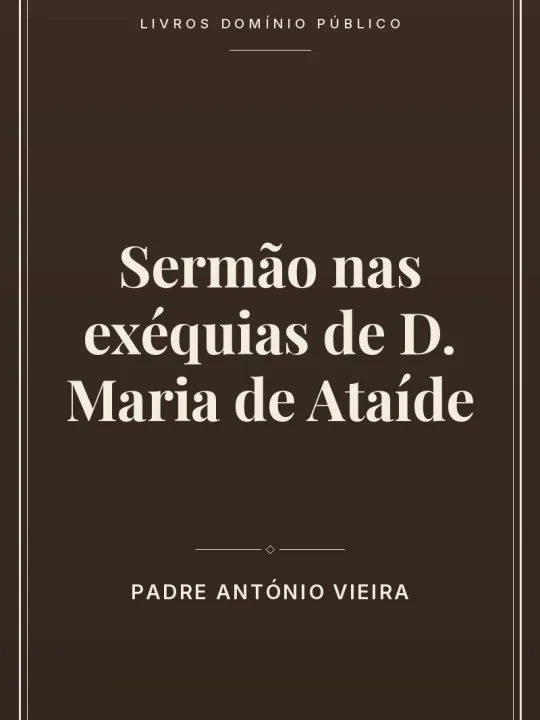 Capa do livro Sermão nas exéquias de D. Maria de Ataíde
