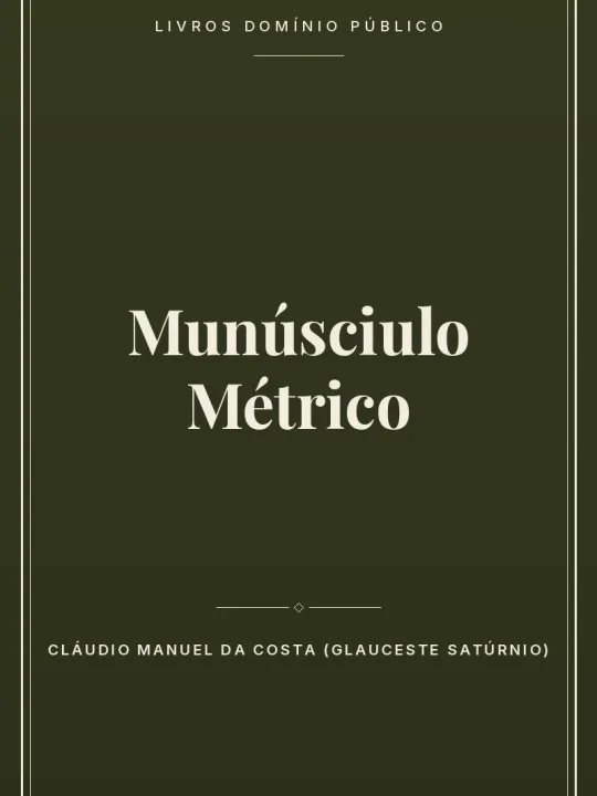 Capa do livro Munúsciulo Métrico
