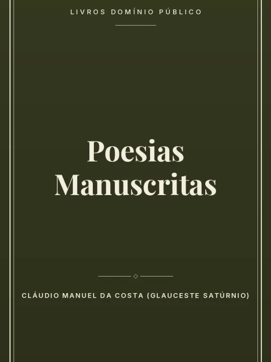 Poesias Manuscritas 1 Capa do livro Poesias Manuscritas