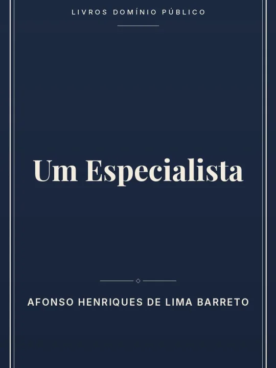Um Especialista 1 Capa do livro Um Especialista