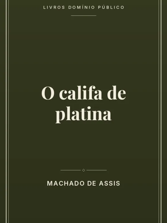 O califa de platina 1 Capa do livro O califa de platina