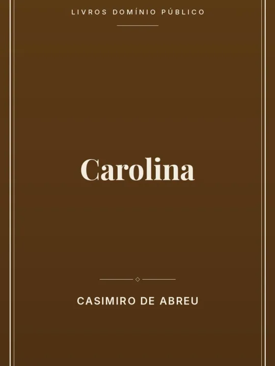 Carolina 1 Capa do livro Carolina